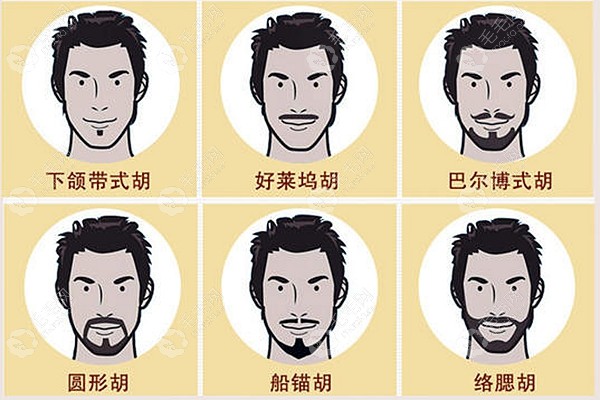 络腮胡的图片,但除了这两种,胡须还有下颌带式胡,好莱坞胡,巴尔博式胡