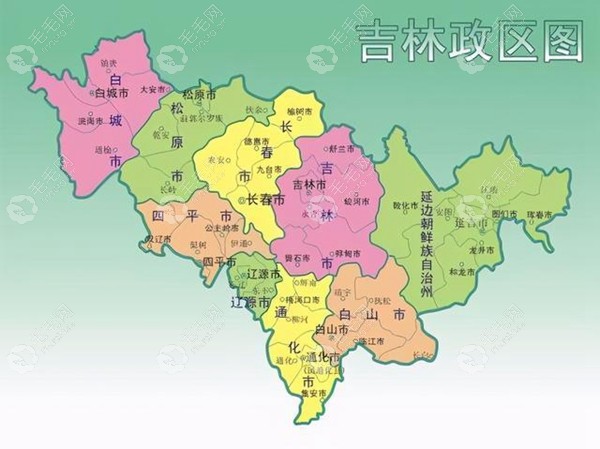 吉林省各市分布图